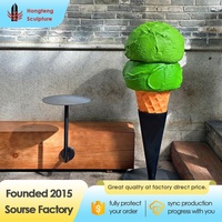 Estatua de Helado 3D Moderna y Personalizada de Fibra de Vidrio, Estatua de Resina para Decoración de Tiendas de Helados, Centros Comerciales y Exteriores