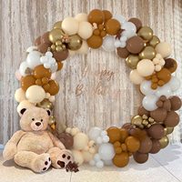 Kit de guirlande de ballons bohème marron arche de ballons neutres pour ours en peluche baby shower boisé décorations de fête d'anniversaire de mariage bohème