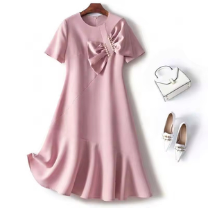 Vestido Maxi Casual Vintage <span class=keywords><strong>de</strong></span> Verano para Mujer, Ecológico, Corte en A, Tejido Vaquero con Pliegues, Color Sólido, Tallas 2XL, 3XL, 4XL, Cintura Natural, Mercado Europeo y Estadounidense - Product Image 6