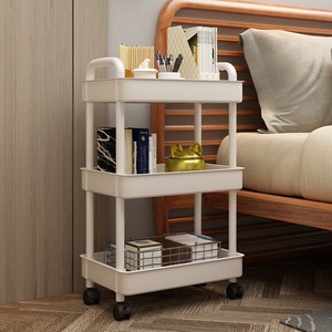Estante para inodoro, carro de empuje para suelo, carro de cocina de 4 capas, organizador de carro, estante de almacenamiento giratorio multifunción expandible - Product Image 1