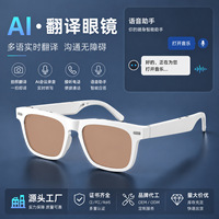 Lunettes Intelligentes Blanches avec Traduction IA, Audio, Assistant Vocal, Enregistrement de Réunions et Musique Sans Fil