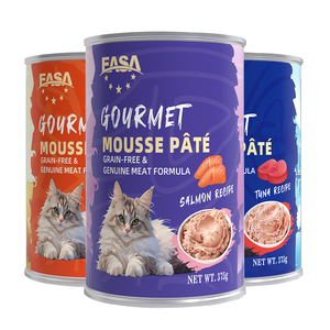 Nourriture humide <span class=keywords><strong>pour</strong></span> <span class=keywords><strong>chat</strong></span> Pâté de mousse sans grain en conserve 375g Vitamines et minéraux Saumon Poulet Thon très savoureux - Product Image 3