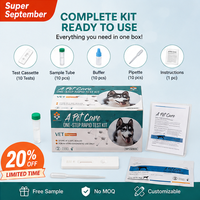 Kit de test rapide combiné Canine Parvovirus/Giardia CPV/GIA pour hôpitaux vétérinaires et vétérinaires spécialisés en parvovirus et virus de la maladie de Carré chez le chien