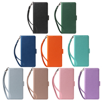 Étui portefeuille en cuir PU avec porte-cartes, dragonne et support pour Samsung S23 Ultra/S23 Plus/S23 FE/S22 Ultra/S23