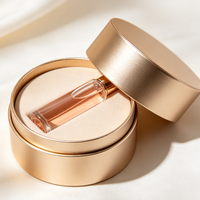 Boîte en papier rigide texturé mat avec couvercle en feuille d'or, base OEM, emballage pour parfums, soins de la peau et cosmétiques