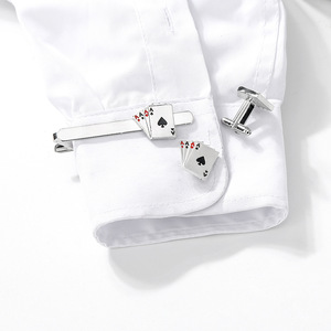 Joyería delicada <span class=keywords><strong>Gemelos</strong></span> <span class=keywords><strong>para</strong></span> hombre Esmalte Cristal Poker Boda Fiesta <span class=keywords><strong>Gemelos</strong></span> Camisa francesa Puño Botones Novios Regalo - Product Image 4