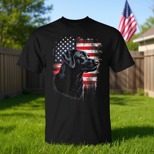 T-shirt noir avec drapeau américain patriotique pour les amoureux des chiens, hommes et femmes, taille unisexe S à 3Xl - Product Image 3
