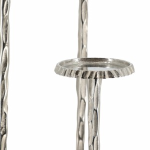 Tall Pillar Candle Holders Set Of 3 <b>Silver</b> Metal Decorative <b>Candlesticks</b> For Living Room Entryway Home Decor - Product Image 4