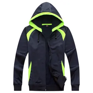 Großhandel Mode 2 Stück Herren Kapuze Sportswear Set Patchwork Langarm Zip-up Trainings anzüge mit atmungsaktiven Feature Print Logo - Product Image 5