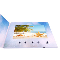Carte de vœux pour noël, 2 pièces, écran LCD numérique 7 pouces, carte vidéo de vœux