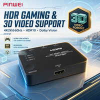 Commutateur HDMI 3x1 18 Gbps prenant en charge 4K60Hz, 3 entrées 1 sortie avec Dolby Vision HDR et vidéo 3D pour utilisation en home cinéma et sur écran TV