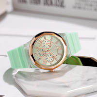 Reloj de Cuarzo NYY para Mujer con Correa de Silicona Colorida, Estilo Deportivo Casual con Caja Transparente, Varios Colores Disponibles