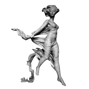 Özel reçine çıplak bayan heykeli fiberglas rüzgarlı Lielike çıplak kadın heykeli kapalı dekor için