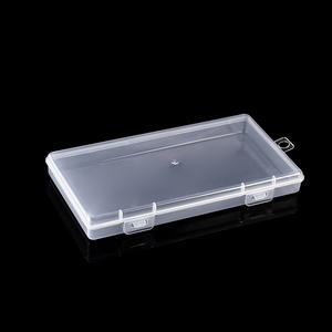 Caja de almacenamiento de plástico rectangular transparente, tapa con doble hebilla para joyería, herramientas, piezas, contenedor organizador de 170x90x35mm - Product Image 1