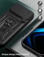 Étui de téléphone avec béquille magnétique pour Infinix GT 50 Pro 5G, coque de protection antichoc avec coque de caméra coulissante
