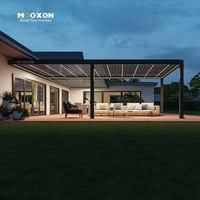Pergola actionnée électrique avec l'option en aluminium imperméable de structure et de mur de verre