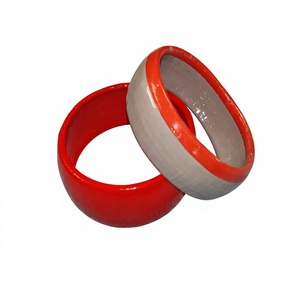 Handmade Resin <b>Bangle</b> Bracelet Red and Gray Round Shape Art Collectible Jewelry Designer Stylish Anniversary Party for Woman - Product Image 1
