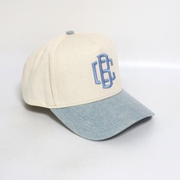 Gorras de Béisbol Populares de Moda 2025, de Tela de Mezclilla, con Bordado 3D Personalizado, Visera Curva, Estilo Deportivo Sencillo para Exteriores en Dos Tonos