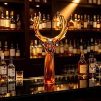 Sculpture de cerf en cristal ambré, statue décorative pour bar à whisky, pour armoire à liqueurs et présentation de bar à domicile