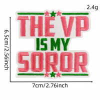 Patch brodé thermocollant rose et vert contrastant avec slogan anglais, emblème de la fraternité pour la décoration de vêtements et sacs