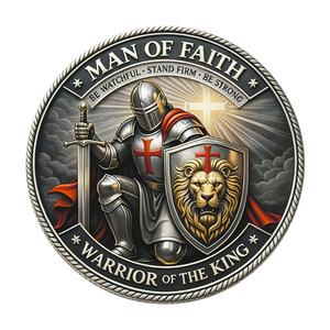 Moneta Commemorativa Stock <span class=keywords><strong>Man</strong></span> of Faith, Artigianato in Metallo, Decorazione con Versetto Biblico Vigile e Forte, Regalo da Collezione per la Fede - Product Image 2