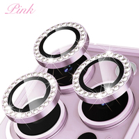 Lot de Protections d'Objectif Diamantées pour iPhone 17 Pro, Film Protecteur Scintillant IP17, Cache-Objectif à Motif CD Effet Oeil de Faucon pour IP