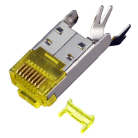 Câble réseau STP SFTP de haute qualité 8P8C prise modulaire RJ45 connecteur de tête de cristal industriel allemand blindé avec soulagement de la tension