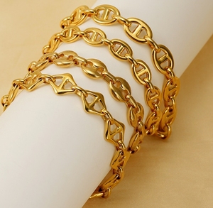 Bracelet personnalisé en acier inoxydable avec <span class=keywords><strong>boucle</strong></span> en fer à cheval, bracelet ouvert en forme <span class=keywords><strong>de</strong></span> <span class=keywords><strong>nez</strong></span> <span class=keywords><strong>de</strong></span> cochon, bracelet chaîne en grains <span class=keywords><strong>de</strong></span> café pour femmes et hommes - Product Image 1