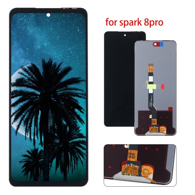 Wholesale Mobile Phone LCD Display Touch Screen Digitizer Assembly Repair for Tecno Spark 8 Pro LCD Cellphone Screen Replacement