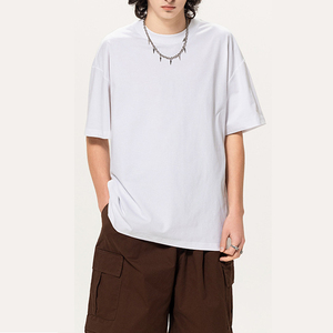 Camiseta de Algodón de Alta Calidad para Hombre, Diseño de Cuello Redondo con Mangas Cortas Abullonadas, Estampado Personalizado para Fitness, Sensación Fresca, Camiseta Lisa - Product Image 3