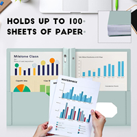 Porte-documents à deux poches avec languettes, classeurs en plastique avec poches et porte-cartes de visite, format Lettre, pour l'école, le bureau et les affaires