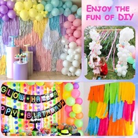Rideau de franges en papier crépon OEM en vrac, guirlande arc-en-ciel en tissu pour décoration de scène, événements, vitrines et magasins