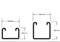 Profilé en acier massif galvanisé à chaud HDG 41mm*41mm*2mm, 6 mètres, pour supports de plafond et suspensions
