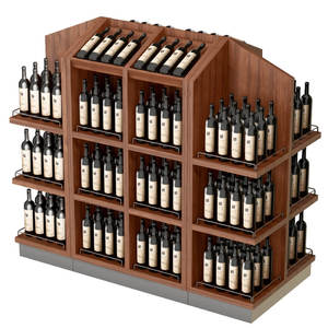 Bán lẻ rượu cửa hàng trưng bày nội thất giá trang trí cửa hàng rượu tùy chỉnh bằng Gỗ Kim Loại tường mounter Kệ rượu thị trường đứng - Product Image 2