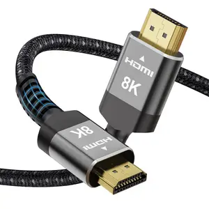 Kabel HDMI 2.1V kabel HDMI 8K 60Hz 4K 120Hz 48Gbps EARC ARC HDCP HDR Ultra kecepatan tinggi untuk proyektor Laptop TV HD