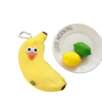 Trousse à crayons en peluche banane aux grands yeux, populaire sur les marchés japonais et coréens