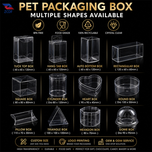 Custom <strong>Clear</strong> PET Plastic Packaging <strong>Box</strong> with Hang Tab Transparent Folding Retail <strong>Display</strong> <strong>Box</strong> - Product Image 2