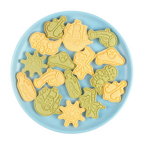 Safran 8 pièces/boîte Pirate <span class=keywords><strong>emporte</strong></span>-pièces ensemble garçon biscuits avec 8 pièces <span class=keywords><strong>marin</strong></span> Cookie timbres en plastique Biscuit moules Cookie outils - Product Image 4