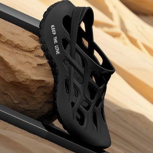 Sandales de randonnée d'extérieur antidérapantes en EVA moulé monobloc pour hommes, respirantes, vert olive, sabots découpés - Product Image 6