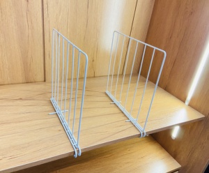 Low MOQ <strong>Customized</strong> 550-99 Household 2 Pack White Wire Closet <strong>Shelf</strong> <strong>Dividers</strong> for Clothing Organizer - Product Image 5
