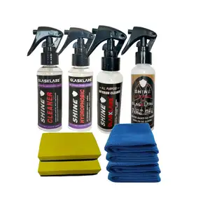 GLASKLARE Combination Carpainting Degreasing Agent + Nano Paint Ceramic + Nano Interior Coating + Nano Tyre Coating Gel