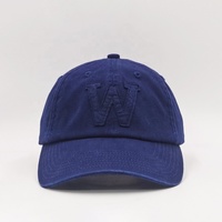 Gorra Azul Marino Vintage con Lavado Enzimático, Sin Estructura, con Parche Tejido, Diseño Personalizado Ajustable, MOQ Bajo, para Exteriores, Estilo Dad Hat de 6 Paneles