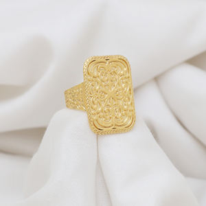 Anillo de Plata de Ley 925 Chapado en Oro de 18K con Incrustaciones de Piedras Preciosas y Engaste de Bisel, Estilo Vintage, para Bodas y Fiestas - Product Image 2