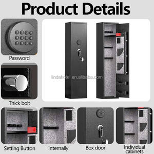 Bon marché Vente en gros Coffre-fort biométrique pour pistolets de luxe en acier personnalisable Coffre-fort pour pistolets à empreintes digitales avec serrure à clé - Product Image 2