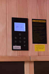 Cabina de Sauna Infrarroja Grande para 4 Personas, Sauna Interior de Madera de Hemlock con Infrarrojos Lejanos, Bluetooth y Luces LED - Product Image 3