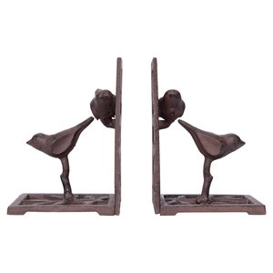 Sujetalibros de pájaros rústicos pesados de hierro forjado a mano artesanías de herrero en hierro fundido Juego de 2 para soporte de libros - Product Image 3