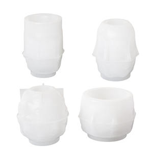 Moule en silicone YS pour porte-bougie, moule DIY pour porte-bougie en ciment, moule pour pot de fleurs succulentes en béton, moule en plâtre - Product Image 5