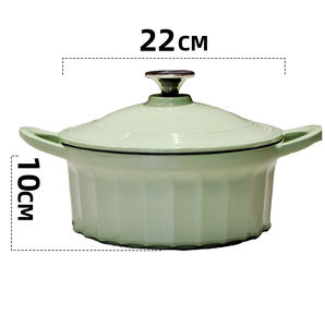 Vente directe d'usine, marmite en fonte émaillée vert clair, casseroles de <span class=keywords><strong>cuisine</strong></span>, ustensiles de <span class=keywords><strong>cuisine</strong></span> en fonte émaillée, cocotte en fonte - Product Image 2
