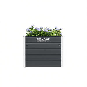 Jardinière en acier KIOY X EIOUX 100X100X75 cm Anthracite Pot de fleurs de jardin Design moderne minimaliste - Product Image 1