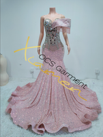 Ocstrade Meilleures Ventes 2025 Robe de Soirée Scintillante Femme Élégante Argent Strass Robe de Bal Rose Robes de Bal Filles Noires